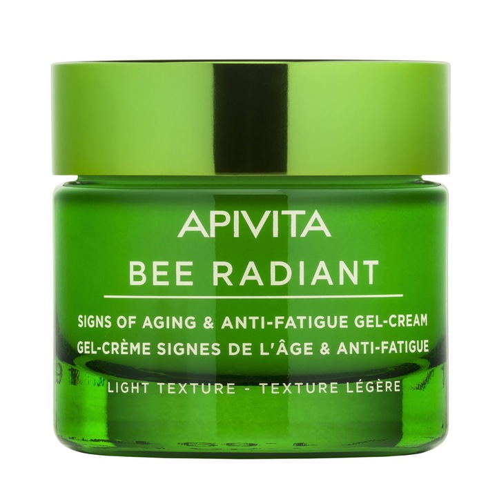 Apivita Bee Radiant öregedésgátló arckrém, fehér bazsarózsa és propolisz, könnyű textúra, 50 ml