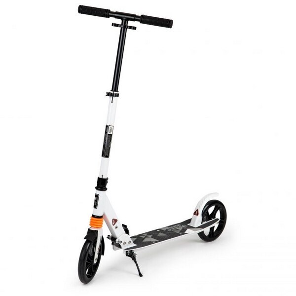 Trotineta din aluminiu ecotoys cs008, pliabila, alba