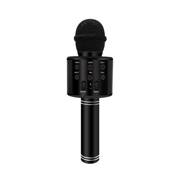 Microfon Karaoke de copii Wireless RLN Electronics™, Boxa integrata, Card SD, multifunctional, stereo, Black