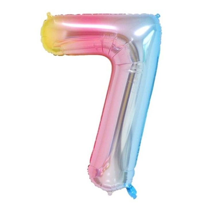 Balon folie, ESB, Curcubeu, cifra 7, 100 cm