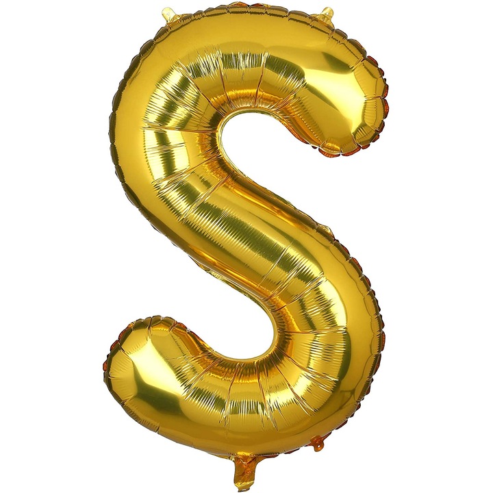 Balon Folie Litera S, ESB, 40 cm, Auriu