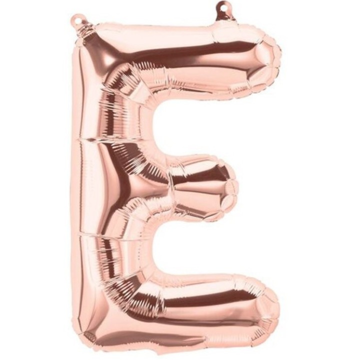Фолиев балон Буква E, ESB, 35 см, Rose Gold