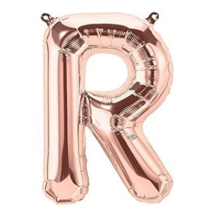 Balon Folie Litera R, ESB, 35 cm, Rose Gold