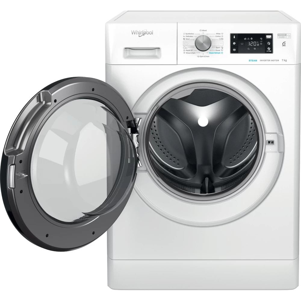 Masina de spalat rufe Whirlpool FFB 7238 BV EE, 7 Kg, Clasa D, 6th Sense, FreshCare+, Alb
