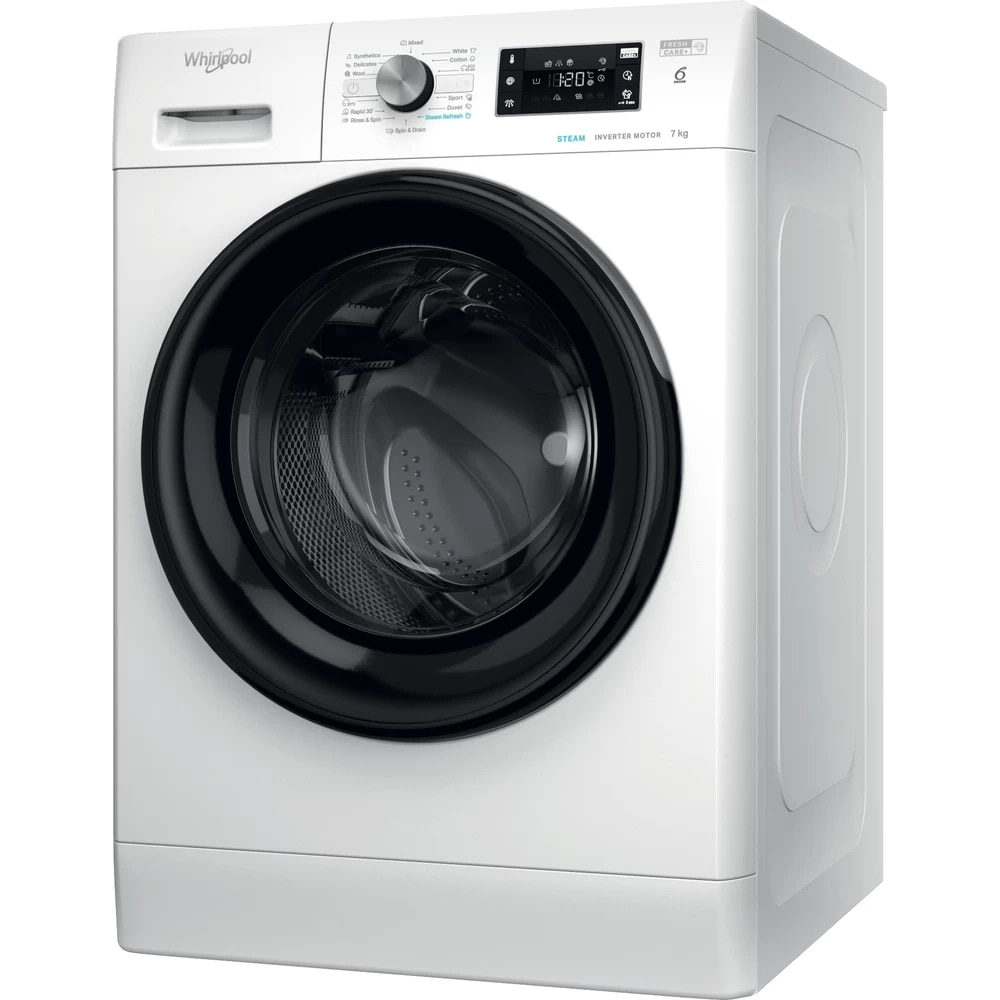 Masina de spalat rufe Whirlpool FFB 7238 BV EE, 7 Kg, Clasa D, 6th Sense, FreshCare+, Alb