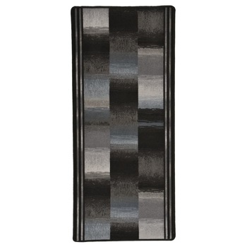 Covor traversa cu suport gel, vidaXL, Poliamida, 67 x 120 cm, Negru/Albastru Covor traversa cu suport gel, vidaXL, Poliamida, 67 x 120 cm, Negru/Albastru