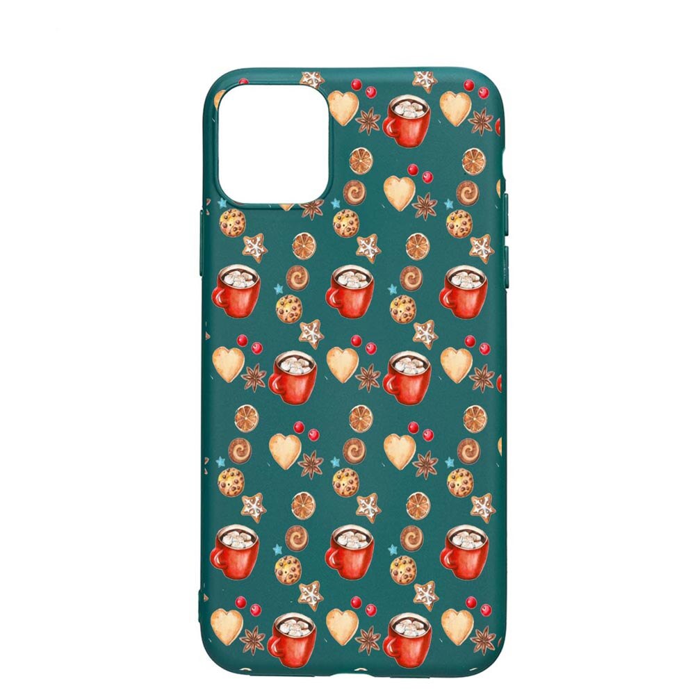 Husa Apple iPhone 11 Pro Max, xmas, rezistenta la uzura, anti-alunecare, din silicon Premium, ForestGreen, FG343