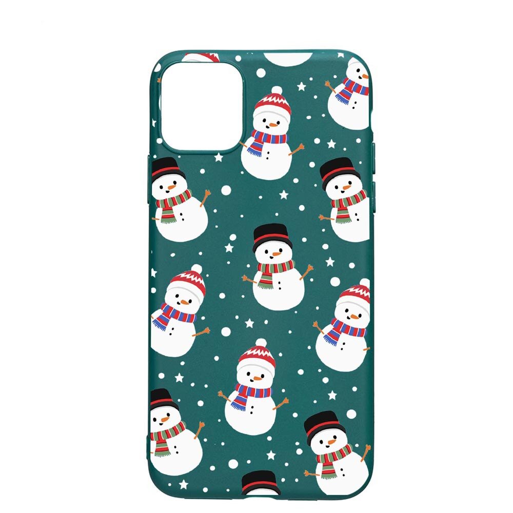 Husa Apple iPhone 11 Pro Max, Snowman, rezistenta la uzura, anti-alunecare, din silicon Premium, ForestGreen, FG351