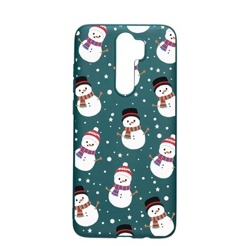Husa Xiaomi Redmi Note 8 Pro, Snowman, rezistenta la uzura, anti-alunecare, din silicon Premium, ForestGreen, FG351 Husa Xiaomi Redmi Note 8 Pro, Snowman, rezistenta la uzura, anti-alunecare, din silicon Premium, ForestGreen, FG351