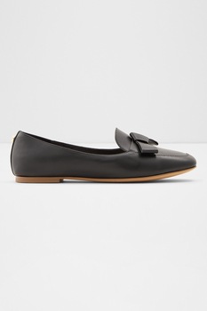 Aldo, Pantofi loafer de piele cu funda Lemonnier, Negru, 6 Aldo, Pantofi loafer de piele cu funda Lemonnier, Negru, 6