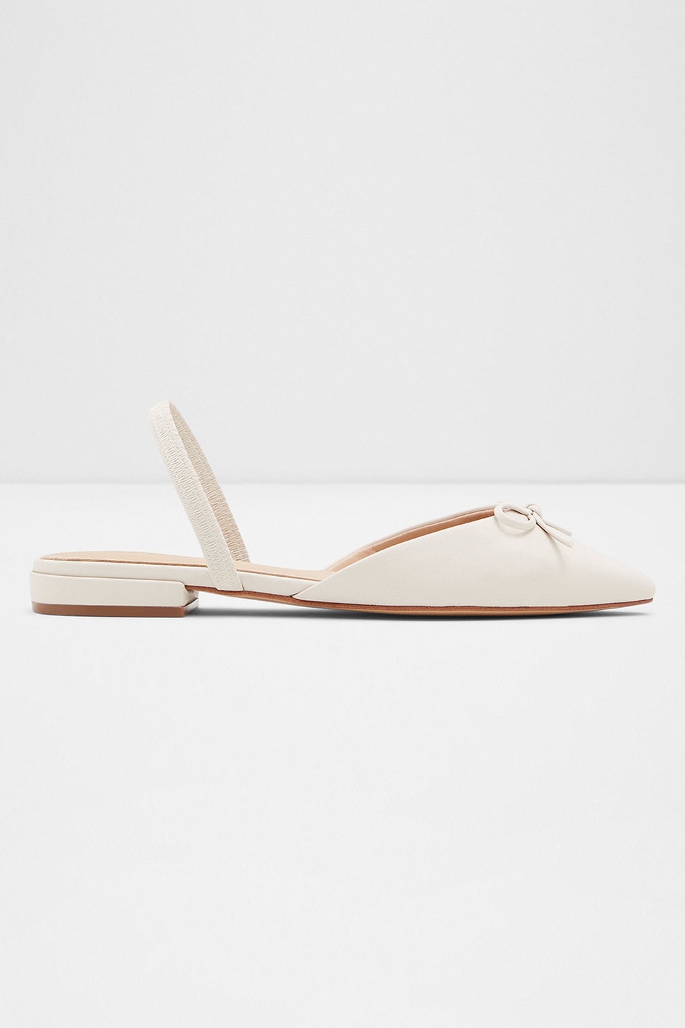 Aldo, Balerini de piele ecologica cu bareta slingback Fellan, Alb prafuit, 8.5