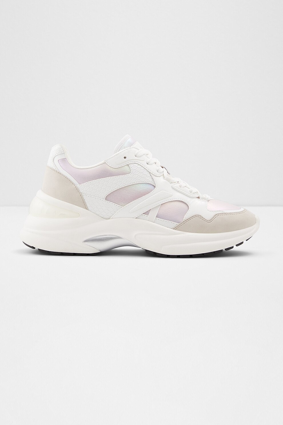 Aldo,Sneakers, Pantofi sport wedge de piele ecologica Koisa, Alb prafuit, 9