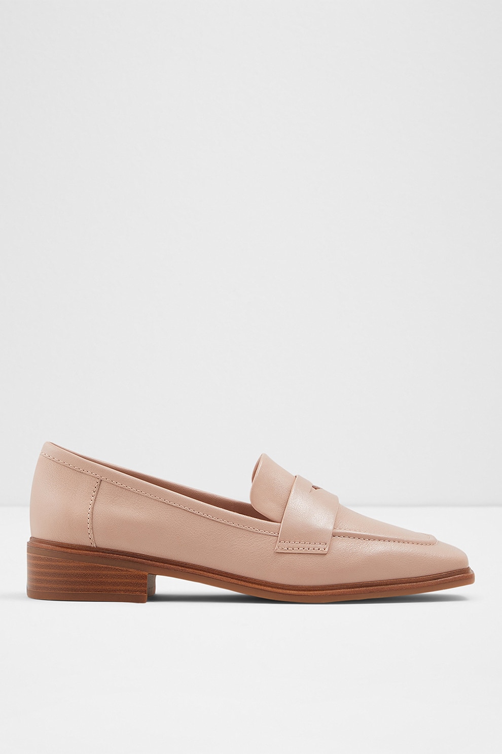 Aldo, Pantfi loafer de piele cu toc patrat Taodia, Bej, 9