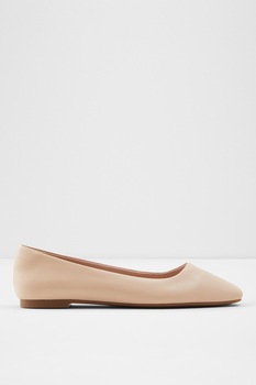 Aldo, Balerini de piele cu varf patrat Derith, Bej, 6.5 Aldo, Balerini de piele cu varf patrat Derith, Bej, 6.5