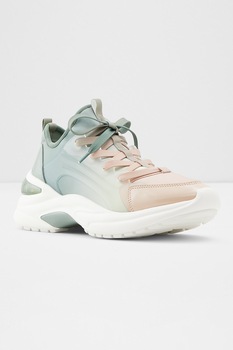 Aldo, Pantofi sport slip-on Dwardonii, Verde pal/Roz piersica/Verde persan, 8.5 Aldo, Pantofi sport slip-on Dwardonii, Verde pal/Roz piersica/Verde persan, 8.5