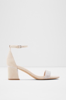Aldo, Sandale de piele intoarsa cu cristale Kedeaviel, Bej, 9 Aldo, Sandale de piele intoarsa cu cristale Kedeaviel, Bej, 9