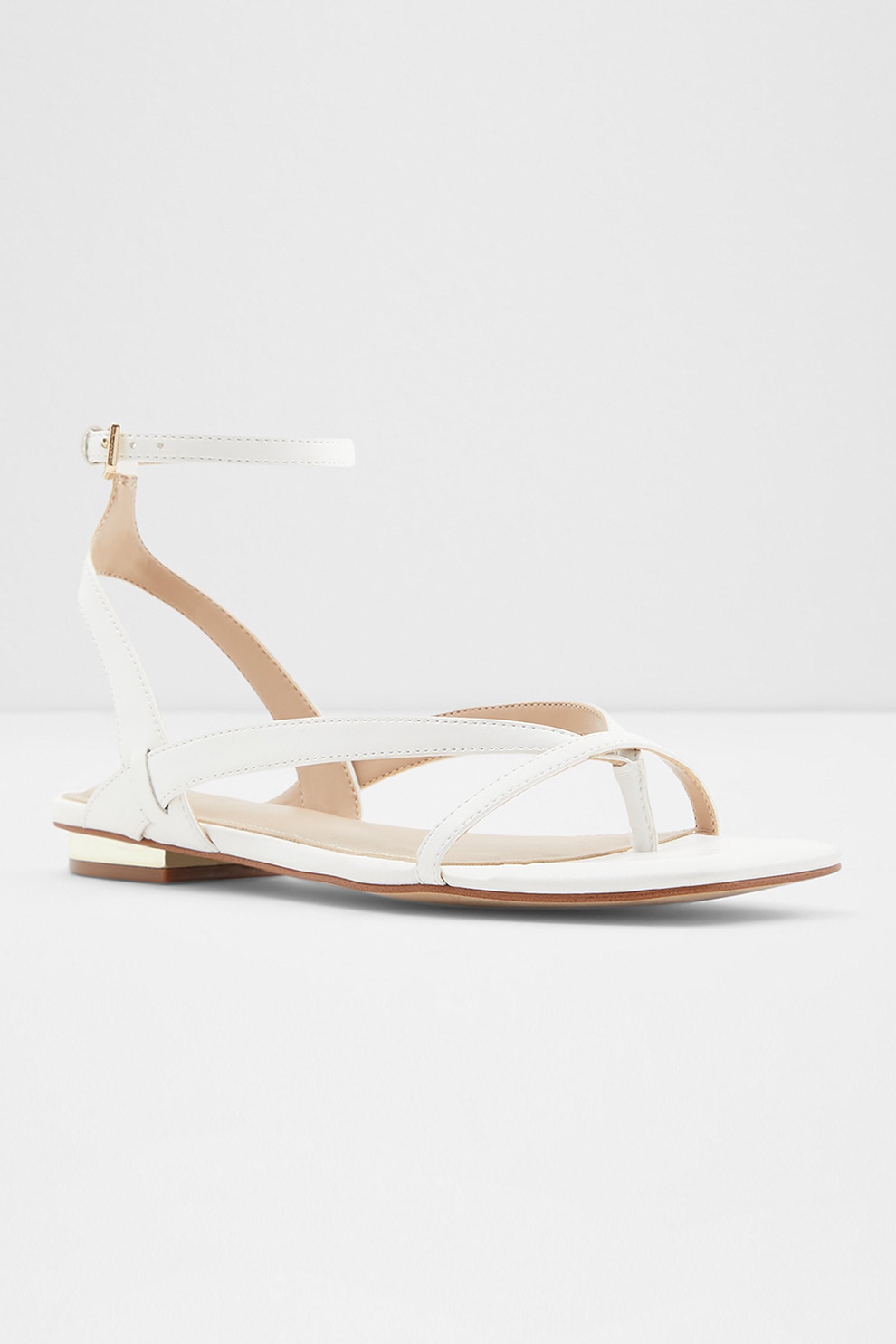 Aldo, Sandale de piele ecologica cu bareta separatoare Rhigoni