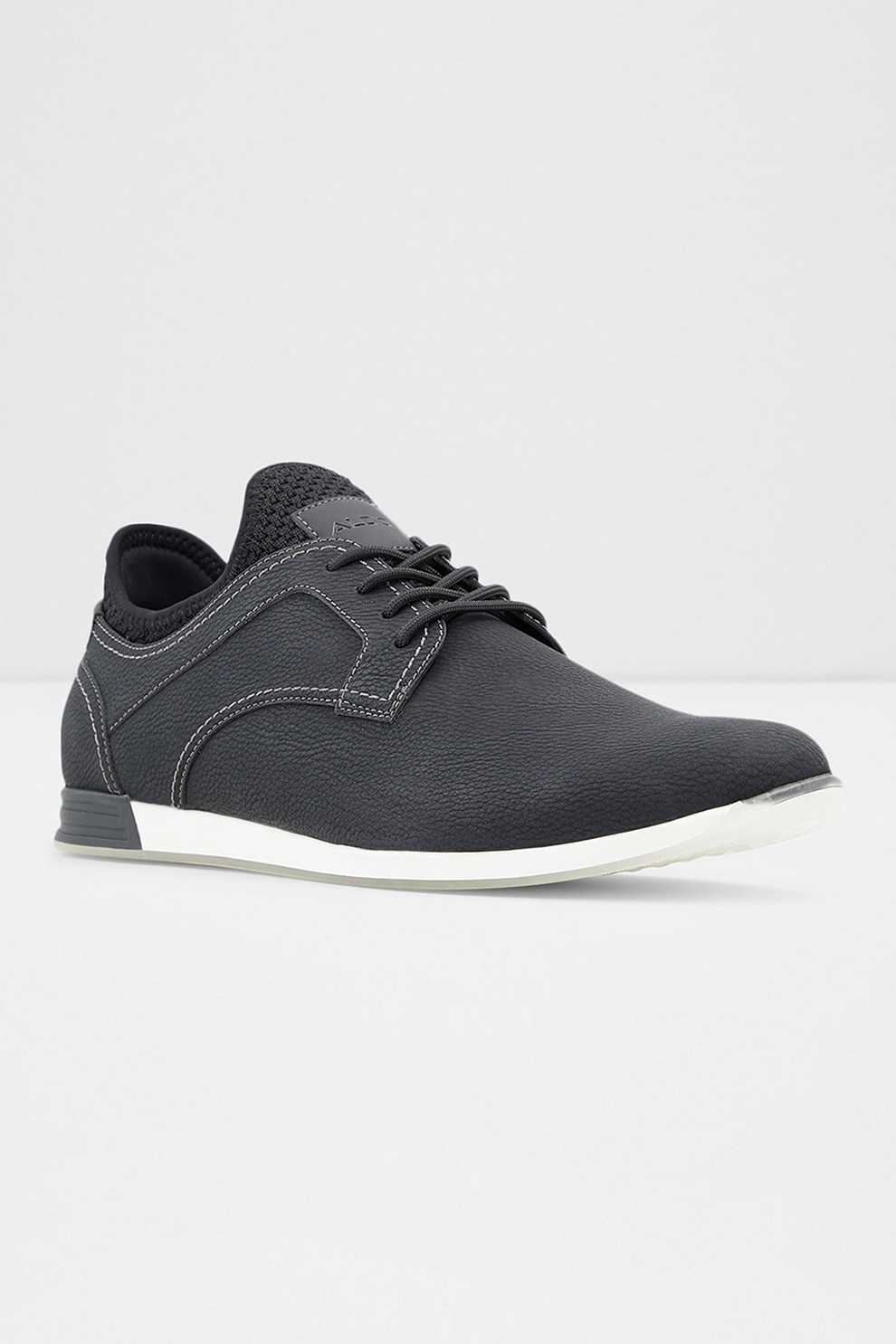 Aldo, Pantofi sport derby de piele ecologica Coruche, Negru, 12