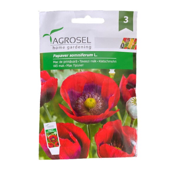 Seminte mac de primavara, la plic, Agrosel - 1.5 gr