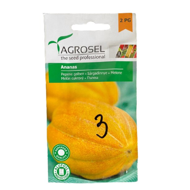 Seminte pepene galben, Ananas, la plic, Agrosel - 3 gr