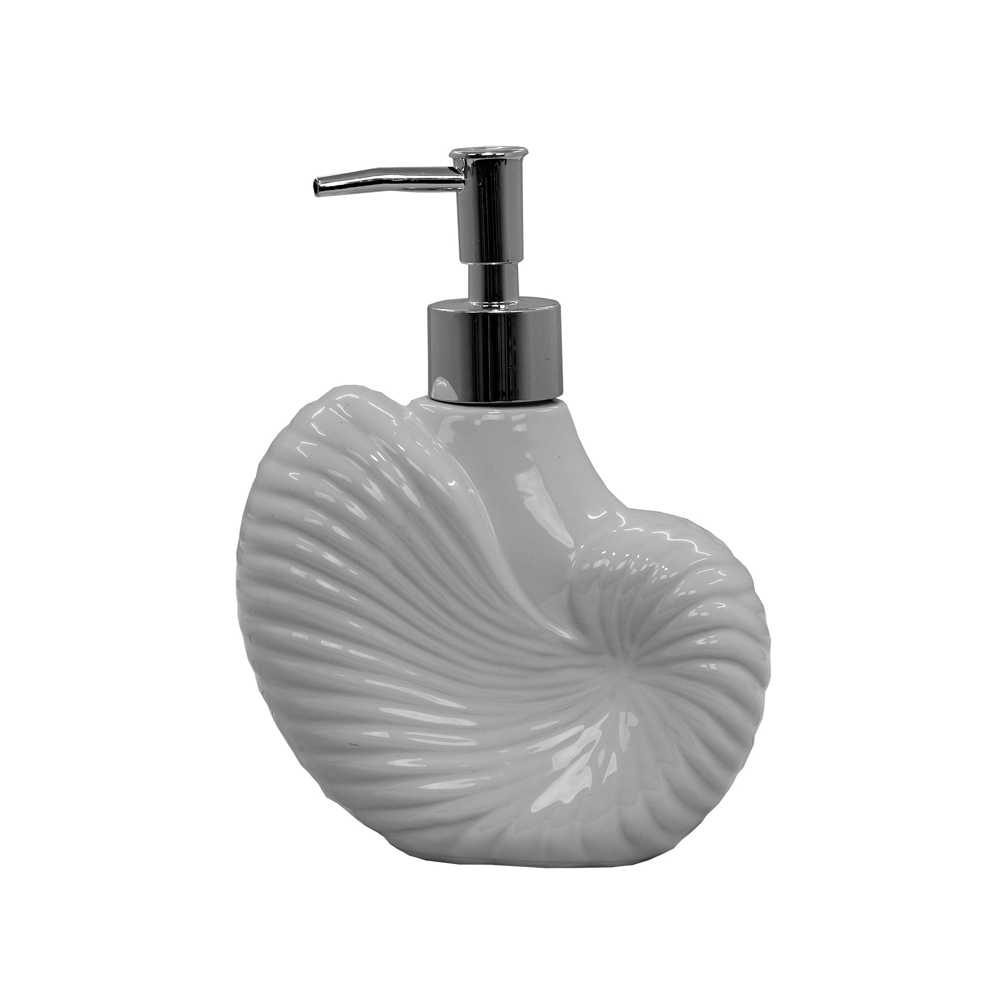 Dozator sapun lichid forma scoica de mare,ceramica, alba ,350ml