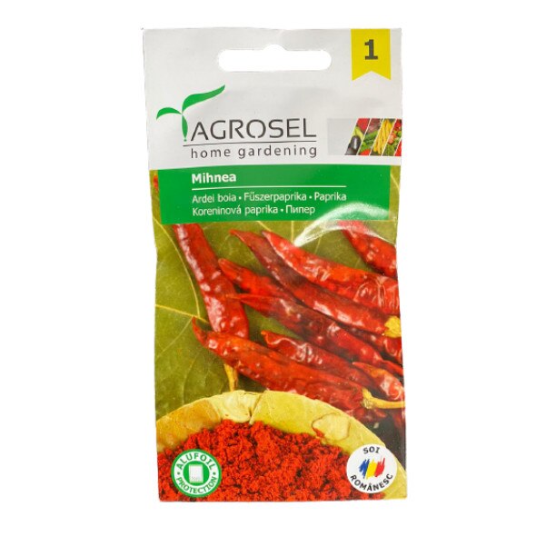 Seminte ardei boia, Mihnea, la plic, Agrosel - 0.5 gr
