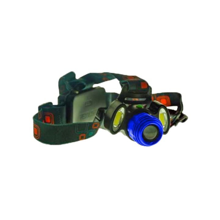 Челник Selling Depot, С акумулаторни батерии, LED, 4 режима на осветление, С ластик, Червен