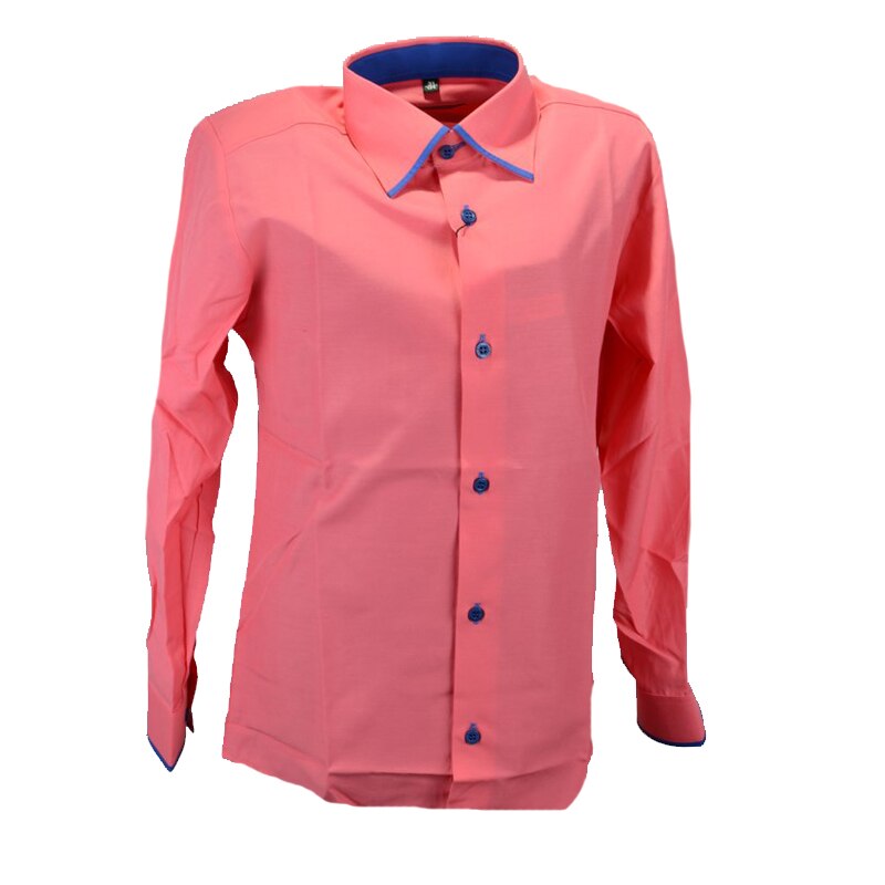 Camasa cu maneca lunga pentru baieti Jankes KSL-125C, Coral, 158 cm