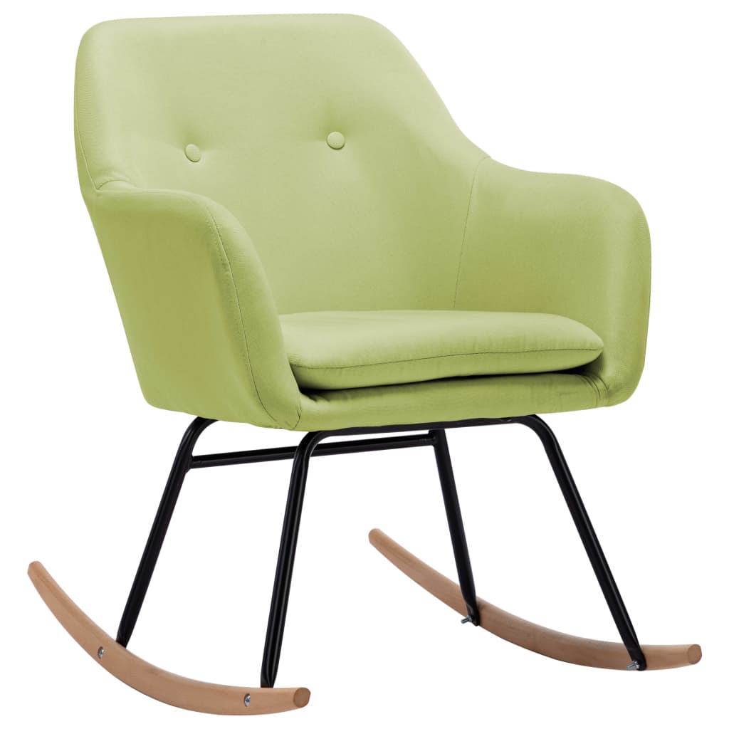 Scaun balansoar tapitat, vidaXL, Tesatura, 60 x 71 x 79 cm, Verde