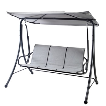 Leagan de gradina pentru 3 persoane, cu structura de metal, 195x123x180 cm Leagan de gradina pentru 3 persoane, cu structura de metal, 195x123x180 cm