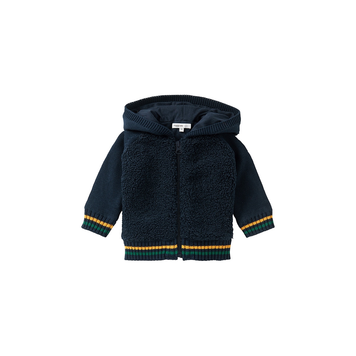 Cardigan bebe, Noppies, bumbac organic, Indwe, bleumarin, 86 cm