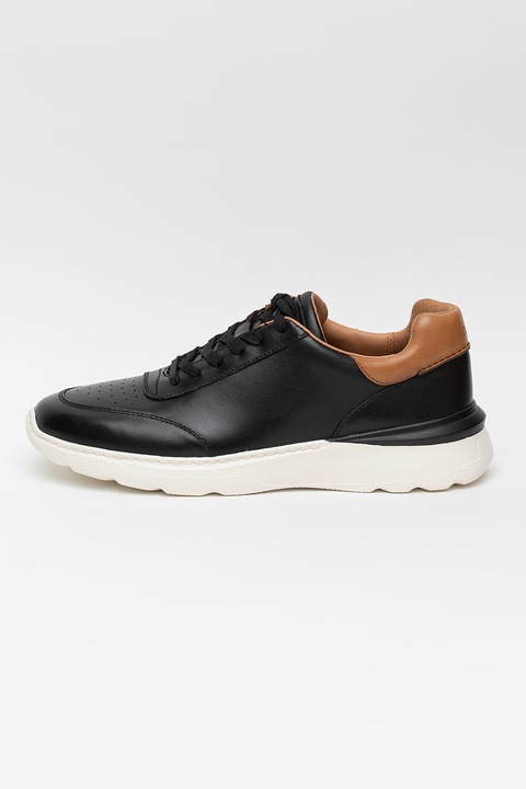 Clarks, Кожени спортни обувки SprintLiteLace, Черен, 6.5