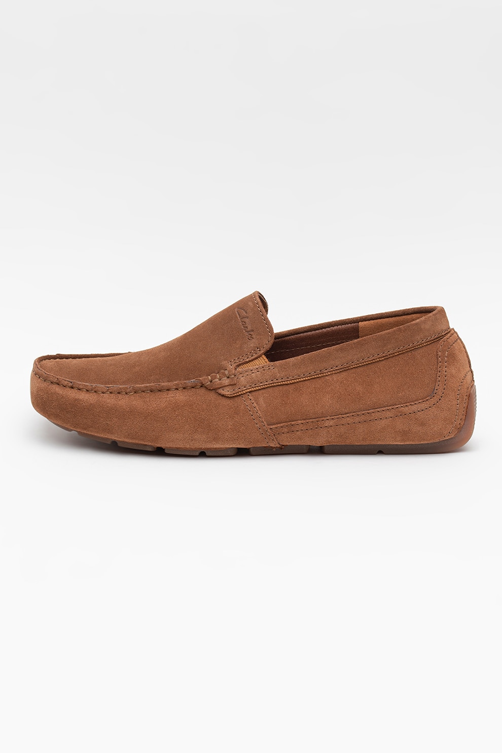 Clarks, Mocasini de piele intoarsa cu model uni Markman, Maro, 6.5