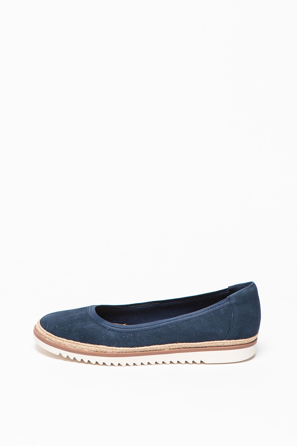Clarks, Balerini de piele intoarsa cu detalii perforate Serena Kellyn, Bleumarin, 5.5