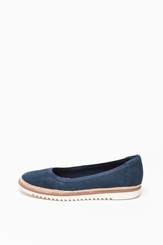 Clarks, Balerini de piele intoarsa cu detalii perforate Serena Kellyn, Bleumarin, 5.5 Clarks, Balerini de piele intoarsa cu detalii perforate Serena Kellyn, Bleumarin, 5.5