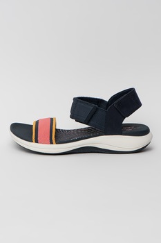 Clarks, Sandale din material textil cu inchidere velcro Mira Sea, Bleumarin inchis/Roz, 3.5 Clarks, Sandale din material textil cu inchidere velcro Mira Sea, Bleumarin inchis/Roz, 3.5