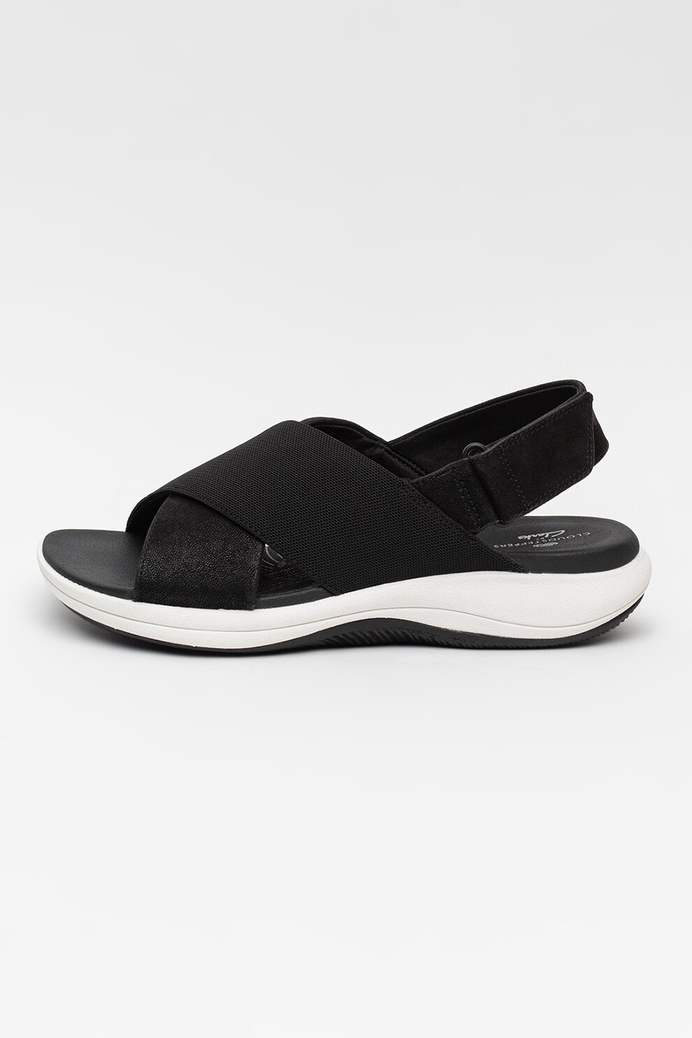Clarks, Sandale din material textil cu velcro Mira Sand