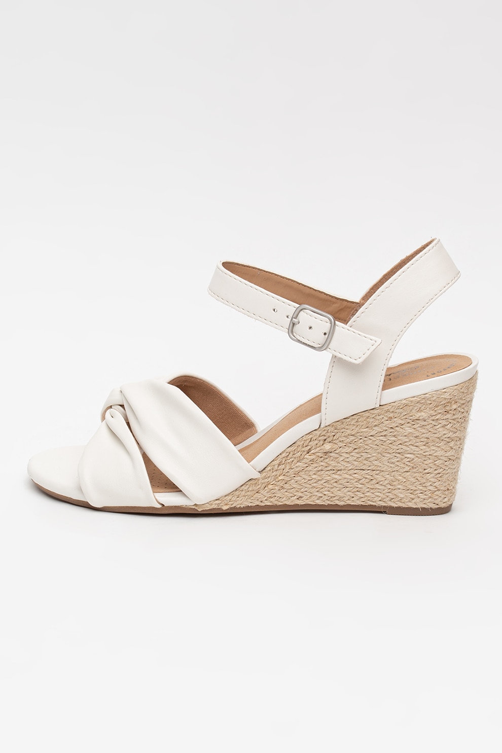 Clarks, Sandale wedge de piele ecologica Margee Beth