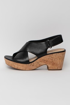Clarks, Sandale de piele cu toc masiv Maritsa Lara Clarks, Sandale de piele cu toc masiv Maritsa Lara