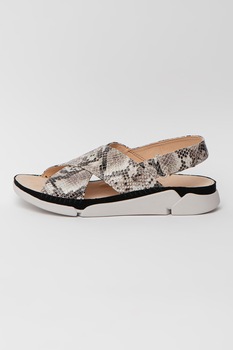 Clarks, Sandale de piele cu aspect de piele de reptila Clarks, Sandale de piele cu aspect de piele de reptila