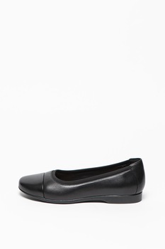 Clarks, Balerini de piele cu aplicatie cap-toe Un Darcey, Negru, 3.5 Clarks, Balerini de piele cu aplicatie cap-toe Un Darcey, Negru, 3.5
