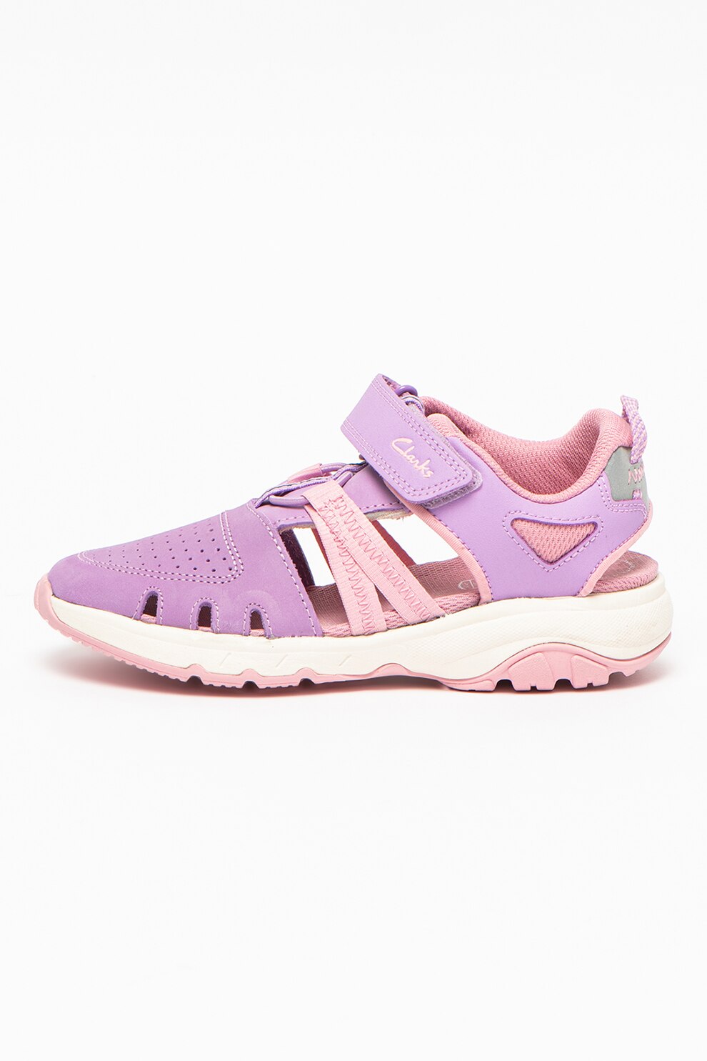 Clarks, Sandale din piele cu inchidere velcro Rock