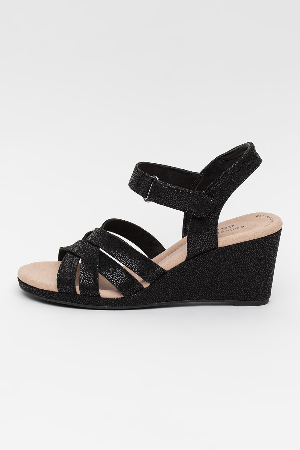 Clarks, Sandale wedge cu barete incurcisate Lafley Leah