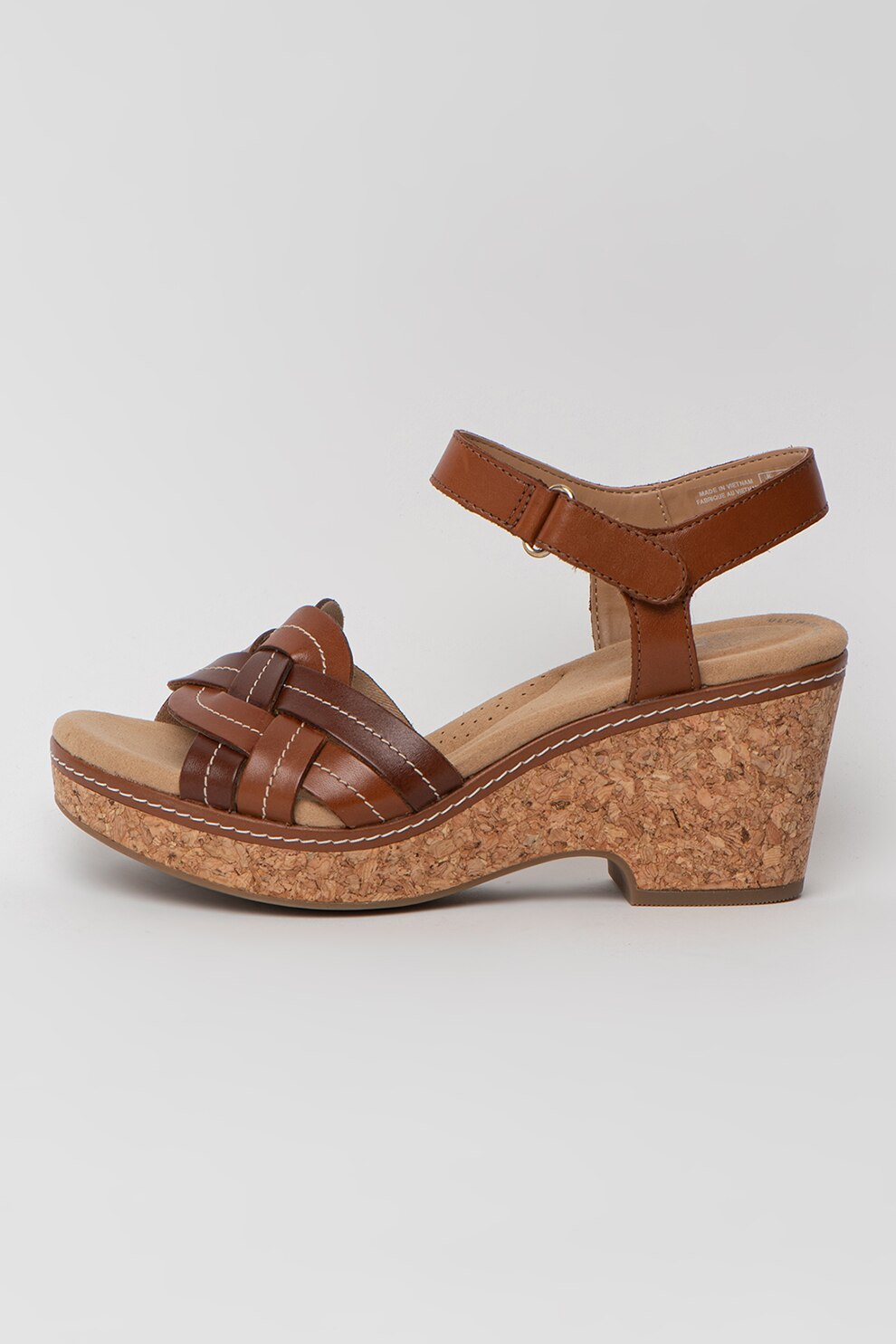 Clarks, Sandale de piele cu aspect impletit Giselle Coast