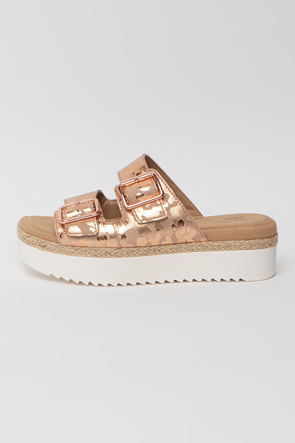 Clarks, Papuci flatform de piele intoarsa Lana