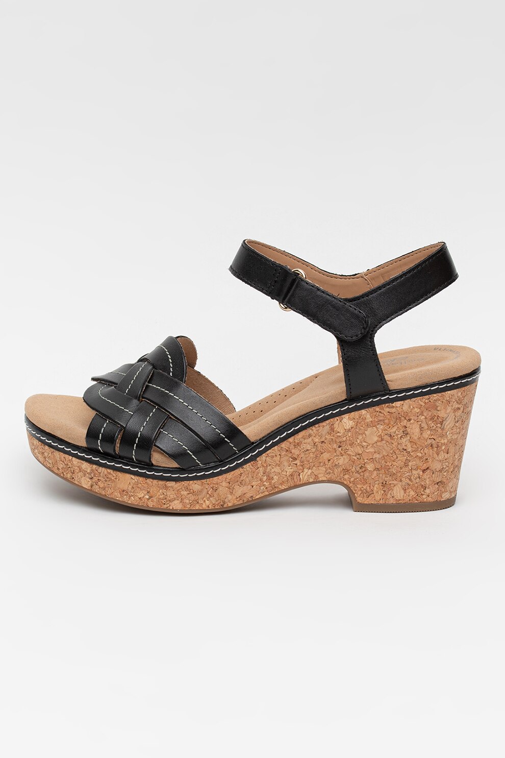 Clarks, Sandale de piele cu aspect impletit Giselle Coast