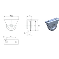 rola aplicata de tip u diametru 8 cm cu suport si rulment pentru porti culisante imagen 5_0_
0