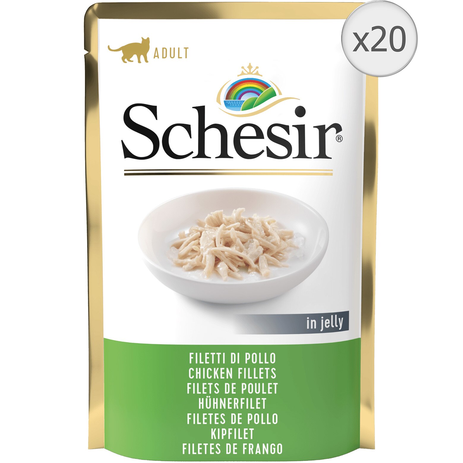 Hrana umeda pentru pisici Schesir pui file 20x85gr