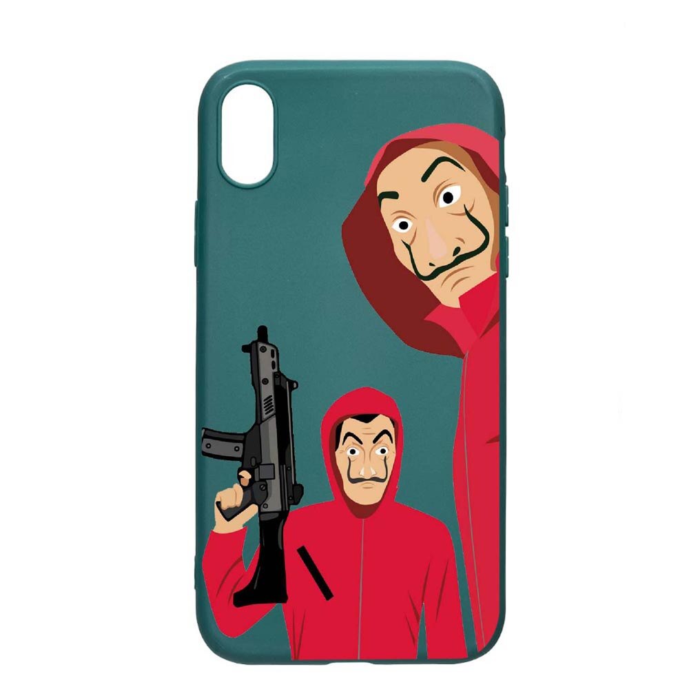 Husa Xiaomi Redmi 9A, La Casa De Papel, rezistenta la uzura, anti-alunecare, din silicon Premium, ForestGreen, FG392