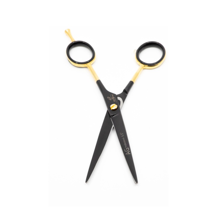 Foarfeca pentru tuns, Amy Group, 6.5 inch, Negru/Auriu